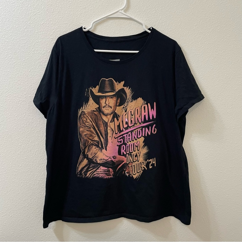 Tim McGraw standing room only tour shirt black pink medium